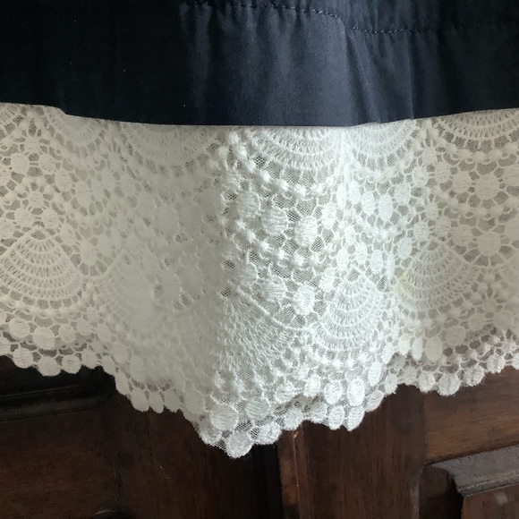 ZARA Navy Off Shoulder Dress With Lace Trim M - Picture 5 of 5